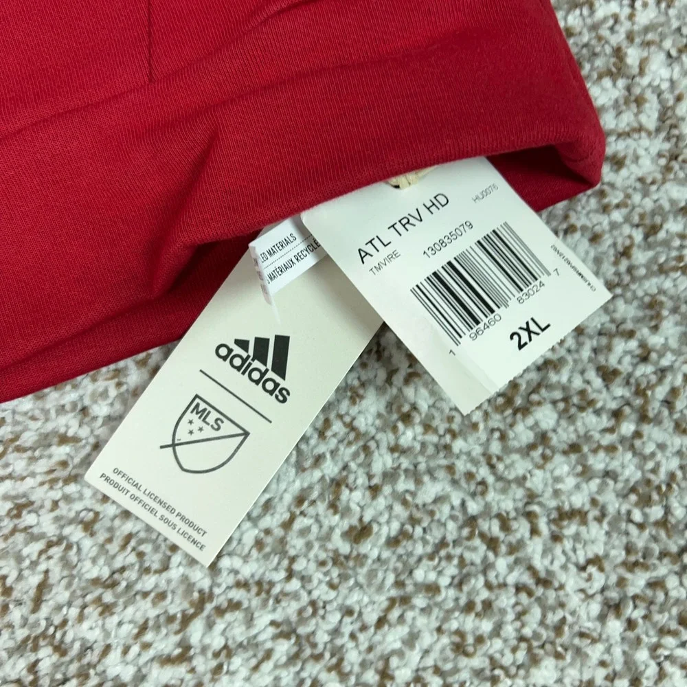 Atlanta United FC Hoodie Mens 2XL Red Adidas Soccer Pullover MLS Sweatshirt Top